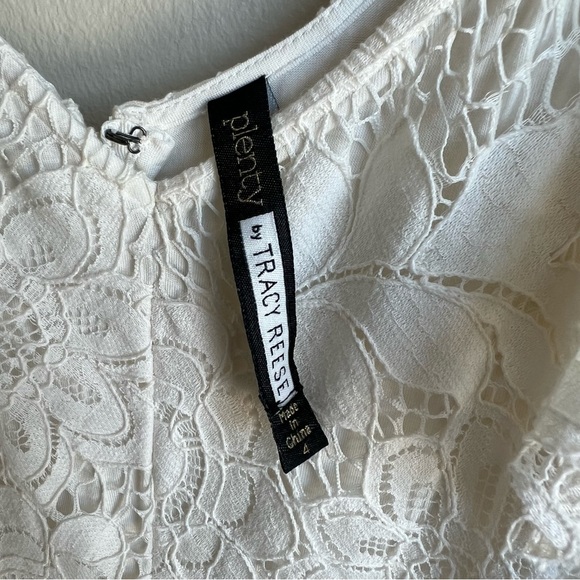 Plenty By Tracy Reese White Lace Off the Shoulder Mini Dress, Size 4 - Picture 5 of 7